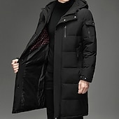 preiswerte Daunenjacken &amp; Parkas für Herren-Herren Wintermantel Daunenjacke puffer jacket Gefütterte Jacke Tasche Weiße Entendaunen Urlaub Freizeitskleidung Verabredung Lang Modisch Brautkleider schlicht Komfortabel warm Herbst Winter Solide