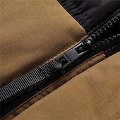 preiswerte Men&#039;s Vest-Herren Puffer Weste Kapuzenweste Gepolstert Weste Steppweste Täglich Verabredung Urlaub Modisch Brautkleider schlicht Herbst Winter Tasche Abnehmbare Kapuze Polyester warm halten Komfortabel Farbblock