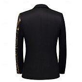 cheap Party Blazer-Men&#039;s Blazer Jacket Tuxedo Party Sparkle Striped Blazer Red Blue Gold Standard Fit Single Breasted One-button