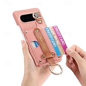 お買い得  その他のスマホケース-電話 ケース 用途 ピクセル9プロXL Pixel 8 Pro Pixel 8 ピクセル9 Pixel 7 Pixel 7 Pro Pixel 6 Pixel 6 Pro バックカバー スタンド付き リストストラップ付き カード挿入口 レトロ風 TPU PUレザー