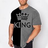 economico magliette da uomo taglie forti-Per uomo Plus Size maglietta Grande e alto Pop art Girocollo Stampa Manica corta Primavera estate Di tendenza Streetwear Essenziale Comodo Informale Sport Top