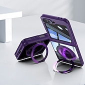 levne Pouzdra pro Samsung-telefon Carcasă Pro Z Flip 7 Z Flip 6 Z Flip 5 Zadní kryt se stojánkem Nárazuvzdorné Retro TPU PC