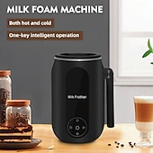 お買い得  コーヒー・紅茶器具-泡立て用の電動ミルク泡立て器、回転式ハンドル付き 4-in-1 ミルクスチーマー、コーヒー/ラテ/カプチーノ用フォームメーカー