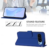 זול תיק טלפון אחר-טלפון מגן עבור Pixel 9 Pro Pixel 9 Pro XL Pixel 8 Pro Pixel 8 פיקסל 9 Pixel 7 Pixel 7 Pro Pixel 6 Pixel 6 Pro כיסוי הפוך עם מעמד עם רצועת יד חריץ לכרטיס רטרו TPU עור PU