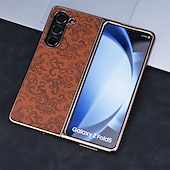 Недорогие Чехлы для Samsung-телефон Кейс для Назначение SSamsung Galaxy Z-сгиб 6 Z Fold 5 Z Fold 4 Z Fold 3 Кейс на заднюю панель и протектор экрана Защита от удара ПК Кожа PU
