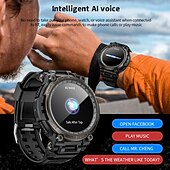 billige Smartklokker-LOKMAT ATTACK MAX Smartklokke 1.53 tommers Smartklokke blåtann Skritteller Samtalepåminnelse Søvnmonitor Kompatibel med Android iOS Dame Herre Lang ventetid Håndfri bruk Vanntett IP68 57 mm urkasse