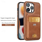 お買い得  iPhone用ケース-電話 ケース 用途 iPhone 16 Pro Max プラス iPhone 15 プロマックスプラス iPhone 14 13 12 Pro Max Plus iPhone 14 Pro Max iPhone 13 12 Pro Max バックカバー スタンド付き 磁石バックル ワイヤレス充電をサポート レトロ風 TPU PUレザー