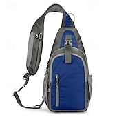 cheap Backpacks &amp; Bags-/ Hiking Sling Backpack Zipper Multi Pocket Rain Waterproof Anatomic Design Wearable Durable Outdoor Hiking Camping Military Nylon Black Army Green Blue