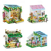 cheap Building Toys-Mini City Shop Street View Building Blocks Model SetSimulation Architecture Collection Particle Construction Building Bricks ToyHome Decoration