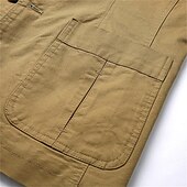 abordables Blazers Clásicos para Hombres-Hombre chaqueta Negocio Fiesta de Cóctel Fiesta de Boda Moda Casual Primavera &amp; Otoño Poliéster Plano Botón Bolsillo Cómodo Botonadura Simple Chaqueta de sport Negro Color Caquí Verde Ejército