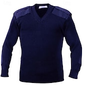 preiswerte Herrenpullover-Herren Pullover Kaschmir Kaschmirpullover Strickpullover Gerippt Grobstricken Stricken Standard Strick Glatt V Ausschnitt Modisch Brautkleider schlicht Freizeitskleidung Verabredung Bekleidung Herbst