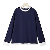 halpa Vohvelineule T-paita-Miesten Vohveli T-paita Pullover-huppari T-paita Pitkähihainen paita Pitkähihainen Tiukka pyöreä kaula-aukko 봄 &amp; Syksy Tavallinen Muoti Suunnittelija Perus Muoti väärennetty kaksiosainen Loma Katu