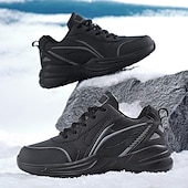 preiswerte Winter- und Schneestiefel-Schwarze Laufschuhe für Herren mit Fellfutter, warme Wintersportschuhe für Outdoor-Sport und Freizeit