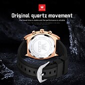 baratos Relógios Quartz-OLEVS 9911 Relógios Masculinos com Pulseira de Silicone à Prova d&#039;Água Cronógrafo Fase da Lua Relógio Masculino Luxuoso Multifuncional