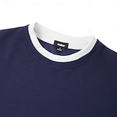 halpa Vohvelineule T-paita-Miesten Vohveli T-paita Pullover-huppari T-paita Pitkähihainen paita Pitkähihainen Tiukka pyöreä kaula-aukko 봄 &amp; Syksy Tavallinen Muoti Suunnittelija Perus Muoti väärennetty kaksiosainen Loma Katu