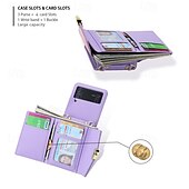 Недорогие Чехлы для Samsung-телефон Кейс для Назначение Z-флип 6 Z Flip 5 Z Flip 4 Z Flip 3 Кейс на заднюю панель со стендом с ремешком с ремешком на запястье Ретро ТПУ Кожа PU