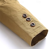 abordables Blazers Clásicos para Hombres-Hombre chaqueta Negocio Fiesta de Cóctel Fiesta de Boda Moda Casual Primavera &amp; Otoño Poliéster Plano Botón Bolsillo Cómodo Botonadura Simple Chaqueta de sport Negro Color Caquí Verde Ejército
