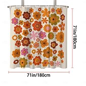baratos Cortinas de Banho-Cortina de Chuveiro com 12 Ganchos 180cm*180cm(70&quot;*70&quot;) Poliéster Lavável Impermeável Padrão de Decoração de Banheiro para Banheira com Flores Peônia Vintage