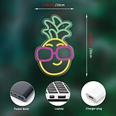 abordables Lampes néon led-Panneau lumineux au néon ananas, lumière au néon LED alimentée par USB pour une décoration intérieure esthétique, un mariage, une chambre, une fête, une chambre d&#039;adolescent &amp;décoration murale de