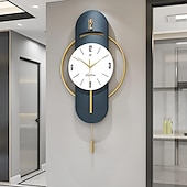 abordables Detalles para la pared-Reloj de pared de cuarzo silencioso con suspensión de tamaño completo, reloj de pared electrónico de péndulo para dormitorio y hogar, reloj de pared silencioso