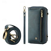 levne Pouzdra pro Samsung-telefon Carcasă Pro S24 S24 Ultra Plus S23 Ultra Plus S23 S22 S22 Plus Ultra Zadní kryt Pouzdro na peněženku se stojánkem Zip s Lanyardem Retro TPU PU kůže