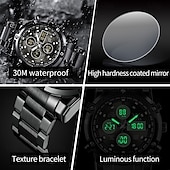 cheap Digital Watches-OLEVS 1106 Men&#039;s Watch Luxury Brand Quartz Watch Trend Sports Alarm Clock LED Display Waterproof Timing Code Watch Men&#039;s Watch