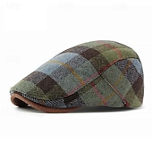 levne Pánské klobouky-Pánské PLacatá čepice Kšiltovka Vojenská čepice Kadetský klobouk Vodní modrá Khaki Polyester Módní Na běžné nošení ulice Denní Pléd Nastavitelná Proti sluci Prodyšné