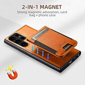 Недорогие Чехлы для Samsung-телефон Кейс для Назначение S24 S24 Ultra Plus S23 Ultra Plus S23 S22 S22 Плюс Ультра S25 Ультра Кейс на заднюю панель со стендом Съемный Магнитный Ретро ТПУ ПК Кожа PU