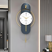 abordables Detalles para la pared-Reloj de pared de cuarzo silencioso con suspensión de tamaño completo, reloj de pared electrónico de péndulo para dormitorio y hogar, reloj de pared silencioso