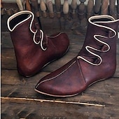 Vintage Medieval Renaissance Shoes Flat Jazz Boots Turn Shoes Pirate Elven Archery Fancy Dress Men's Women's Unisex Celtic Pirate Fantasy Halloween Carnival Masquerade Casual Daily LARP Adults' Shoes4