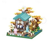 お買い得  組立ておもちゃ-フラワーツリーハウス マイクロミニブロック 大人用 木と植物 クリスマス雰囲気 モデルキット クリエイティブ DIY ギフト 子供用