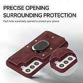 levne Pouzdra pro Samsung-telefon Carcasă Pro S23 Ultra Plus S23 S22 S22 Plus Ultra S21 FE S21 S21 Ultra Plus A54 A34 A14 S20 Plus S20 Ultra Zadní kryt Držák na prsteny Nárazuvzdorné Retro TPU PU kůže