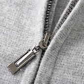 billiga Herrarnas Elite Tröjor &amp; Koftor-Herr Blixtlåströja Sticka Dragkedja Ensfärgat Huva Stickat Elegant Skola Träning Kläder Biskop Höst Vinter Svart Vit S M L