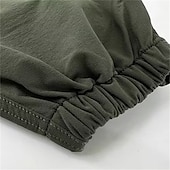 cheap Bottoms-Kids Boys Pants Trousers Patchwork Pocket Solid Color Breathable Soft Comfort Pants Outdoor Sports Daily Black Green Mid Waist