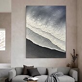 Недорогие Пейзажи-Ручная работа, 3D картина маслом с волнами, ручная работа, настенное искусство, огромная волна, океан, картина маслом на холсте, ручная работа, морские волны, 3D текстурированная абстрактная картина,
