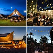 economico Striscie luci ad energia solare-10m Fili luminosi 100 LED Bianco caldo Bianco Multicolore Luci di stringa creative Feste All&#039;aperto Impermeabile Ad energia solare