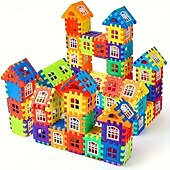 cheap Building Toys-100pcs House Assembly Building Blocks Large Size Creative Square Block Building Blocks Basic Assembly Building Blocks Educational DIY Assembly Toys Birthday Gifts Christmas Halloween Gift