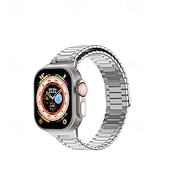 olcso Apple óraszíjak-Solo Loop Kompatibilis valamivel Apple Watch óraszíj 38mm 40mm 41mm 42mm 44mm 45mm 49mm Mágneses kapocs Fém kapocs Állítható Rozsdamentes acél Csere óraszíj mert iwatch Ultra 2 Series 9 8 7 SE 6 5 4