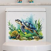 halpa 3D-seinätarrat-sarjakuva eläinkilpikonna seinätarra wc-istuimen päällystämiseen, kodin sisustukseen