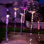 cheap Battery String Lights-LED Balloons Light Up BoBo Balloons in Warm White &amp; Colorful Luminous Transparent Bubble for Indoor/Outdoor Birthday Party, Wedding Decor &amp;  Gift 20/10/4pcs