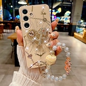 رخيصةأون جراب سامسونج-هاتف غطاء من أجل S24 S24 Ultra Plus S23 Ultra Plus S23 S22 ألترا S21 Ultra A14 اس 25 الترا غطاء خلفي مع حامل مع رباط المعصم ضد الصدمات مكتب  /  الأعمال TPU الكمبيوتر الشخصي