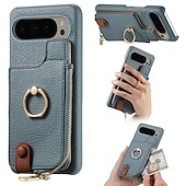 cheap Other Phone Case-Phone Case For Pixel 9 Pro Pixel 9 Pro XL Pixel 8 Pro Pixel 8 Pixel 7 Pixel 7 Pro Pixel 6 Pixel 6 Pro Back Cover with Stand Holder Ring Holder Zipper Retro TPU PU Leather