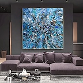 preiswerte Pop-Ölgemälde-abstrakte malerei handgemalte moderne blau pattle messer ölgemälde handgemalte wand kunst abstrakte gemälde auf leinwand handgemalte abstrakte ölgemälde wand kunst ölgemälde schlafzimmer ölgemälde