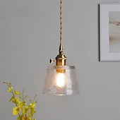 ieftine Lumini pandantive-Mini pandantiv din sticlă transparentă cu întrerupător lampă vintage rustică mică pandantiv lumina retro fermă pandantiv iluminat decorativ pandantiv pentru hol noptieră peste masă