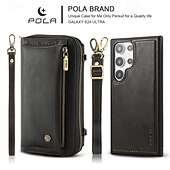 levne Pouzdra pro Samsung-telefon Carcasă Pro S24 S24 Ultra Plus S23 Ultra Plus S23 S22 S22 Plus Ultra Zadní kryt Pouzdro na peněženku se stojánkem Zip s Lanyardem Retro TPU PU kůže