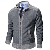 economico Maglioni Cardigan da uomo-Per uomo Cardigan Maglione Maglione da abito Maglione in pile A coste Maglia Corto Lavorato a maglia Color Block Colletto alla coreana Top caldi Contemporaneo moderno Da tutti i giorni Per uscire