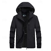 baratos Casacos Leves, Polares &amp; Caminhada-Homens Casaco com capuz Jaqueta de lã para caminhada Inverno Ao ar livre Térmico / Quente Forro de Velocino Prova-de-Água A Prova de Vento Jaquetas em Velocino Zip Completo Alpinismo Campismo
