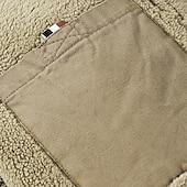 tanie Kurtki i płaszcze męskie-Męskie Kurtka Trucker Płaszcz zimowy Kurtka polarowa Kurtka Sherpa Biuro i kariera Codzienne Keep Warm Wygodne Kieszeń Zima Równina Zabytkowe Moda Klapa Niebieski Zielony Khaki Kurtki