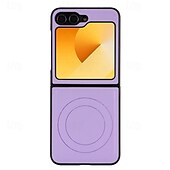 お買い得  サムスン用ケース-電話 ケース 用途 Zフリップ6 Z Flip 5 Z Flip 4 バックカバー スタンド付き 磁石バックル ワイヤレス充電をサポート レトロ風 TPU PUレザー