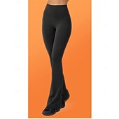 economico Pantaloni a zampa da donna-Per donna Ghette Casuale / sportivo Lunghezza intera A vita alta Tinta unica Traspirabilità Comodo Media elasticità Interni Nero Grigio Autunno Inverno magro